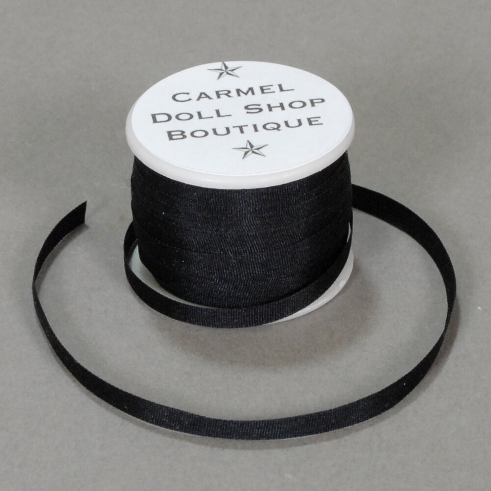 Silk Ribbon in Black - 1/8 / 4mm — Carmel Doll Shop Boutique